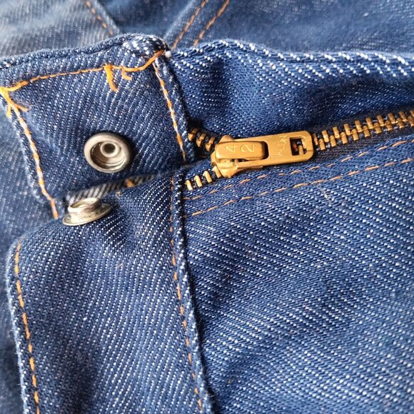 Boys 22x22 True Vintage Flared Denim Jeans Wards Power Denim 1970's Hippy Kid - Picture 5 of 6